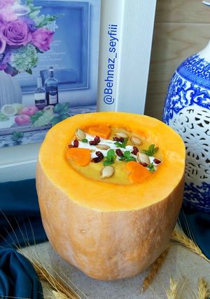عکسی از دستور سوپ کدو حلوایی و هویج 🎃🥕