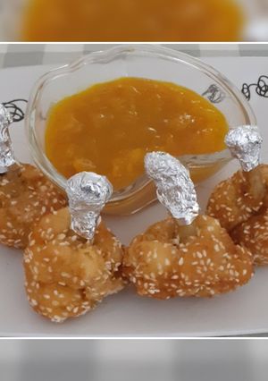 Csirke-lollipop őszibarackos-gyömbéres chutneyval recept fotója