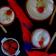 A picture of Lychee Baked Yogurt.