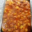 Polenta con salsa de chorizo