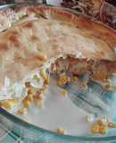 Tarta cremosa de choclo y cebolla