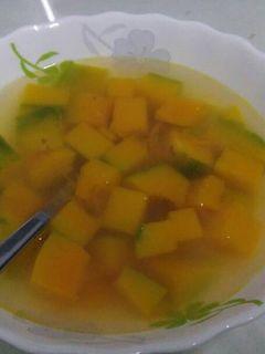 Hình của món Canh bí đỏ nấu tôm tươi.