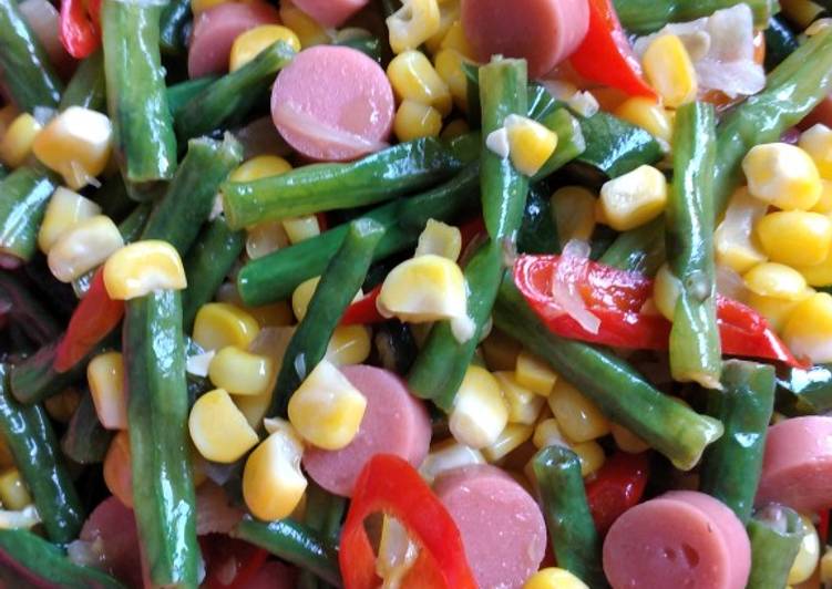 Resep Tumis Kacang Panjang Jagung Manis Sosis, Menggugah Selera