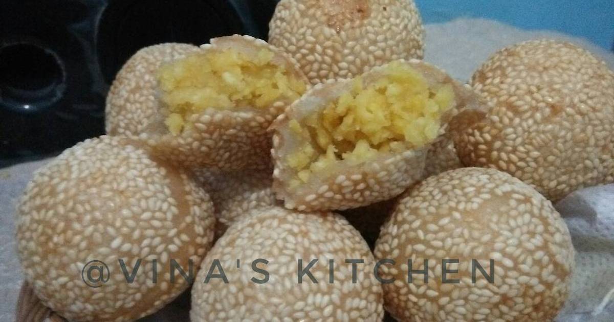 Resep Onde Onde Wijen Isi Kacang Ijo Kupas Ga Meletus Oleh Vina Septiana Cookpad