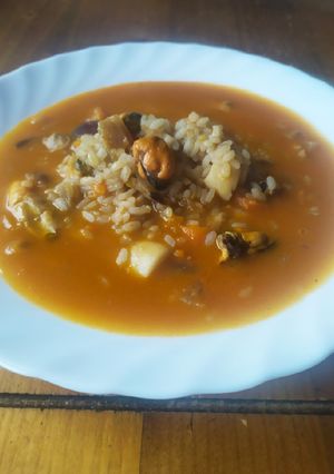 Una foto de Arroz con marisco
