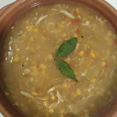 A picture of Chicken corn soup.