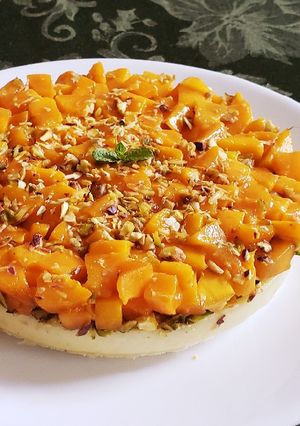 મેંગો આલમ્ન્ડ સંદેશ પાના કોટા (Mango Almond Sandesh Panna Cotta Recipe In Gujarati) રેસીપી મુખ્ય ફોટો