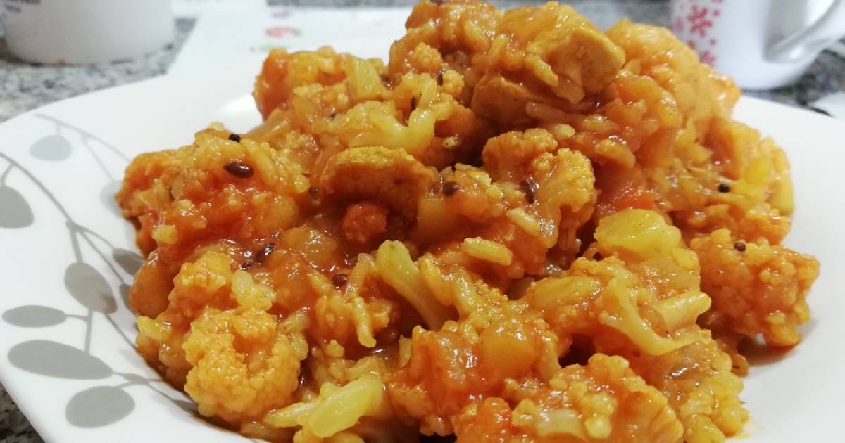 Arroz meloso con Coliflor y Pollo Receta de Teresa- Cookpad