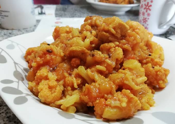 Arroz meloso con Coliflor y Pollo Receta de Teresa- Cookpad