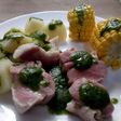 Costilla papas y piña canaria