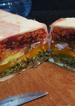 Una foto de Budín fresco de verduras y queso