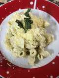 Macarrones a la crema con pollo