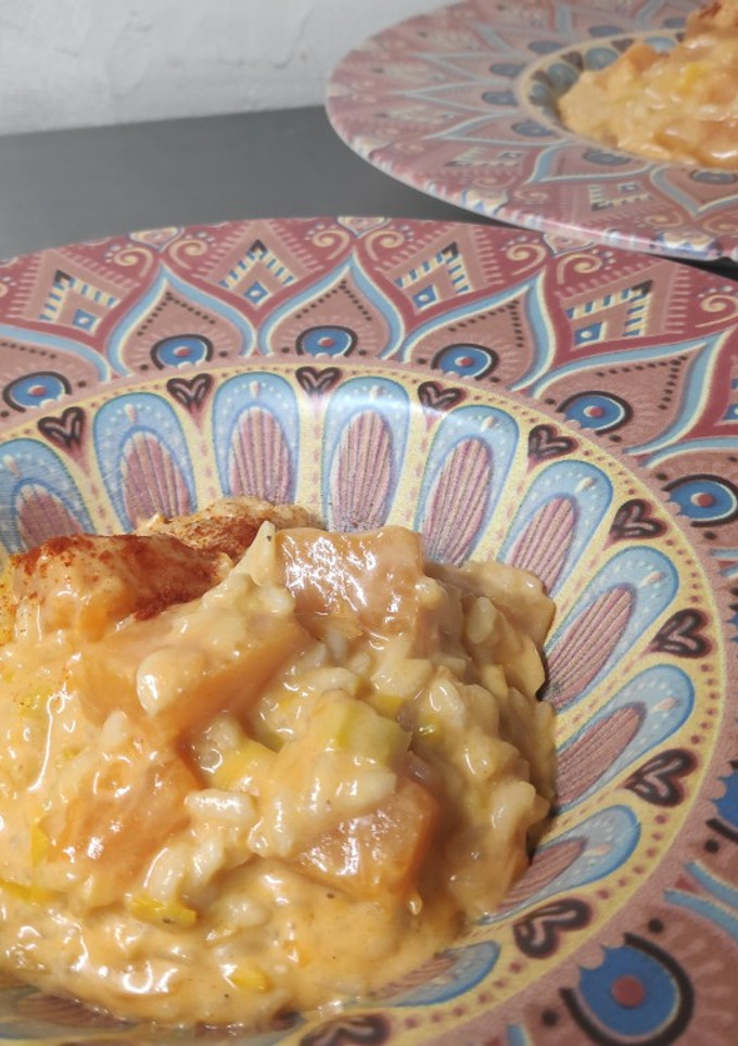Una foto de Risotto de calabaza al pimentón