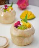 Coconut Jelly Pudding Dessert - Kelapa Topping Mangga Kiwi Buah Naga Ala Thailand