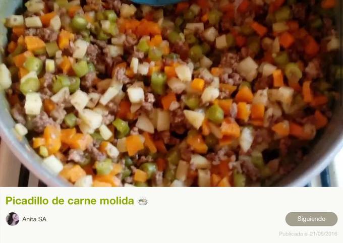 Picadillo de carne molida ? Receta de Anita SA- Cookpad