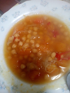 Una foto de Garbanzos con calabaza