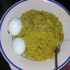 Turmeric Indomie with boiled egg A picture of Turmeric Indomie with boiled egg.