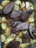 Colita de Cuadril al Horno con Papas al Vino