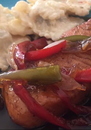 Una foto de Salmón en salsa Teriyaki