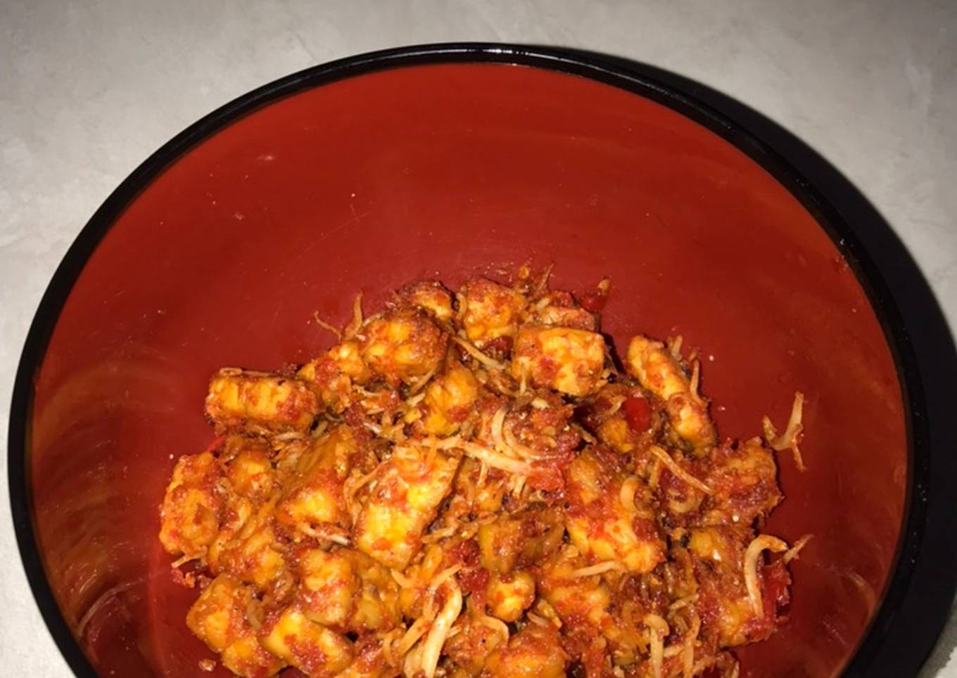 Teri medan tempe balado