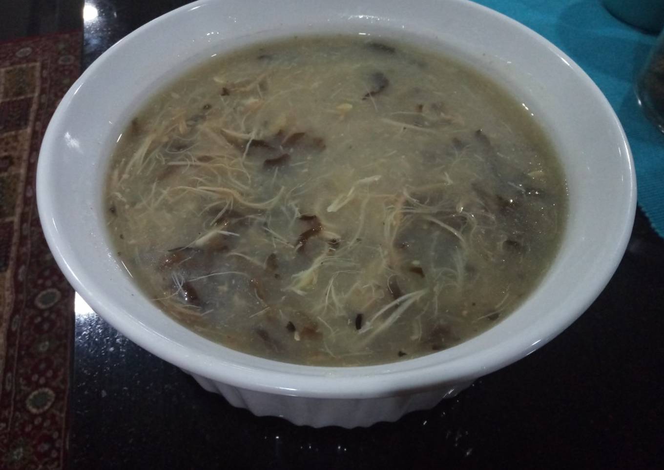 Chicken soup mushroom
