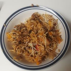 A picture of One pot sausage rice cassorole.