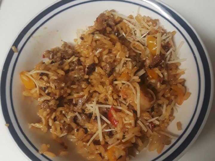 Easy Steps to Make One pot sausage rice cassorole the Delicious Delicious