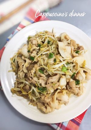 奶香肉肉炒豆芽 的食譜成品照片
