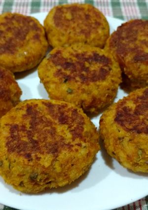Una foto de Tortitas/croquetas de zapallo y arroz