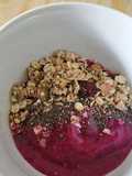 Pineapple Dragon Fruit Smoothie with Toppings