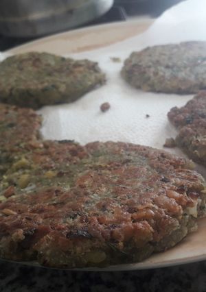Una foto de Hamburguesas de lentejas Vegana