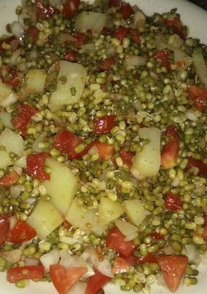 A picture of Healthy protien rich moong sprouts.