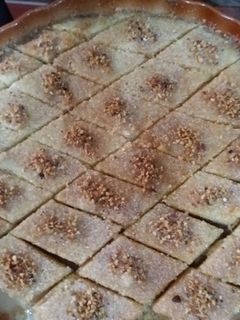 صورة لوصفة بسبوسة بطريقة مختلفة