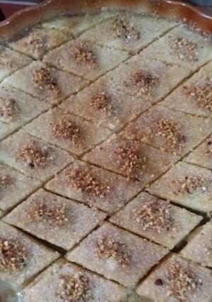 صورة لوصفة بسبوسة بطريقة مختلفة