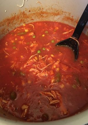 A picture of Ninja Foodie/Instant Pot Chicken Vegetable Soup.