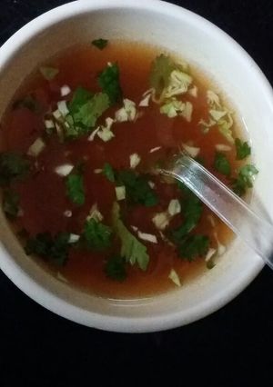 A picture of Tomato Coriander Soup.