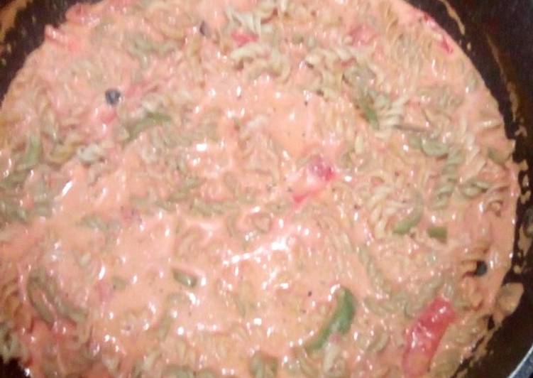 Steps to Prepare Quick Pink cream pasta