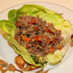 A picture of Moo Shu Beef Lettuce Wraps.