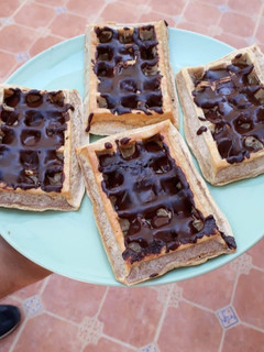 Una foto de Gofres con chocolate