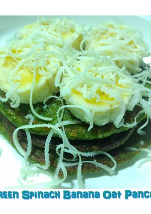 Foto resep Mpasi 11+ Green Spinach Banana Oat Pancake