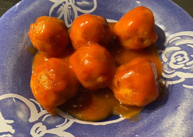 Albóndigas de pescadilla en salsa agridulce