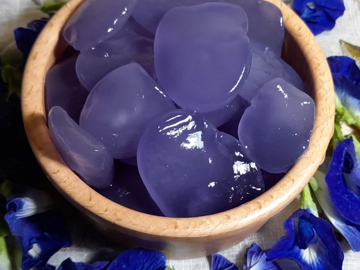 Langkah Gampang Membikin Resep Manisan Kolang Kaling Bunga Telang yang Lezat Anti Ribet, Uenak Banget