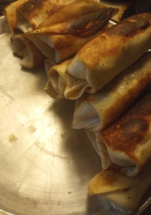 A picture of Beef Stroganoff style Fried Burritos.