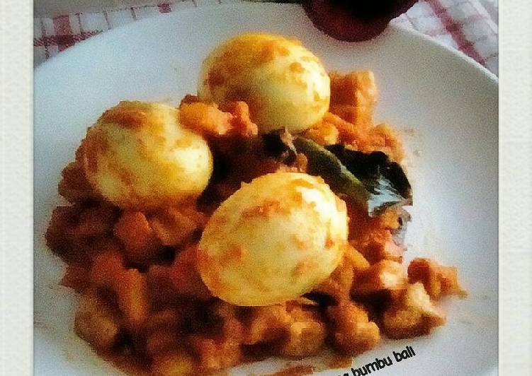 Telur tahu kentang bumbu bali