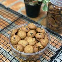 A picture of # Mini chokelat chip cookies ala "famous amos".