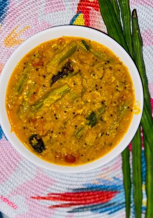 A picture of Moong dal drumstick curry.
