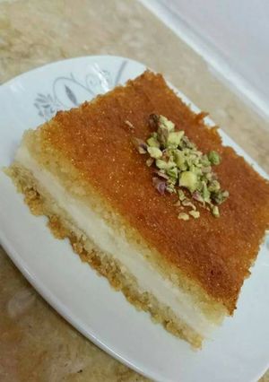 صورة لوصفة بسبوسة بالقشطة