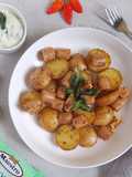 Baked Potato Garlic and Sausage with Mayonaise Dipping Sauce