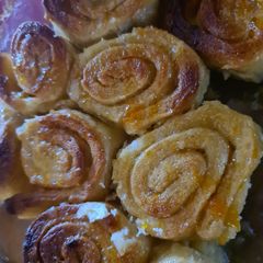 A picture of Jam Roly poly pudding.