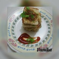 A picture of Spicy vegetables toast.